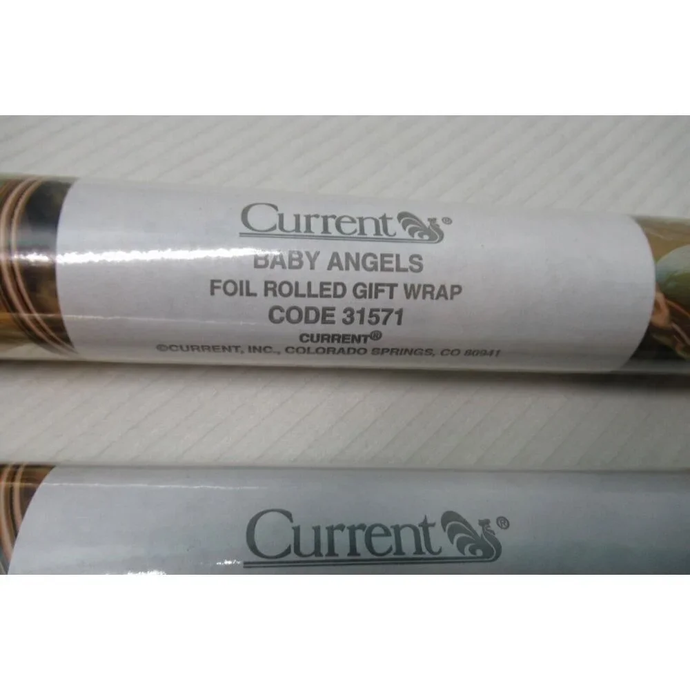 Vintage Current Baby Angels Rolled Gift Wrap Wrapping Paper Sealed NOS 3 Rolls